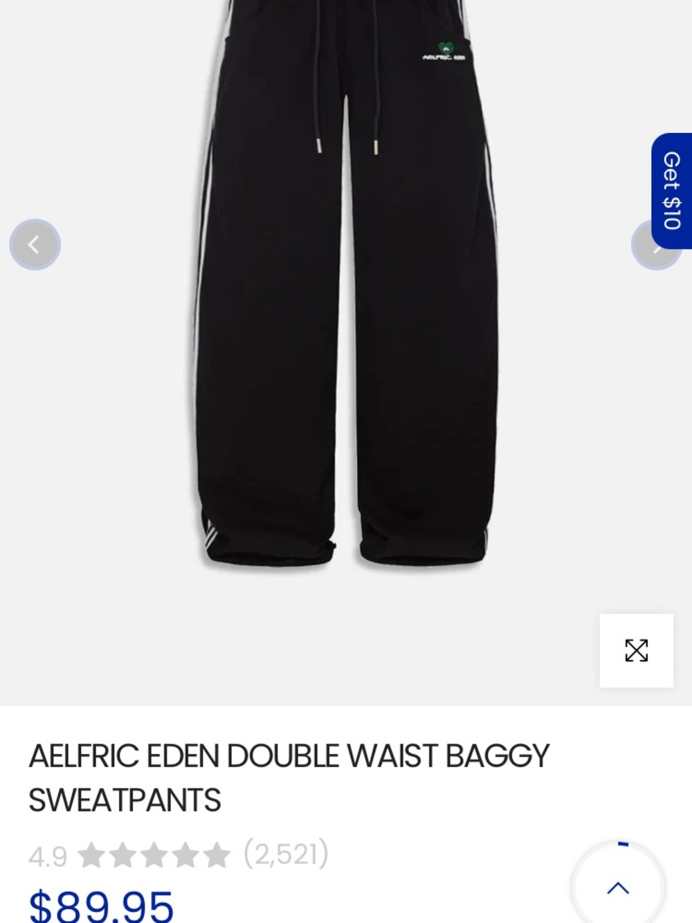 Aelfric Eden Black Baggy Double-Waist Sweatpants (read) hip hop Streatwear